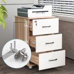 Home-Office-Schreibtischschublade Triple Connect Aktenschrankschloss, Front Black, Side Black, Front White, Side White – Bild 9
