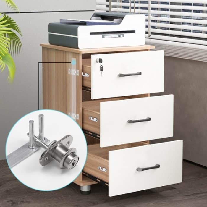 Home-Office-Schreibtischschublade Triple Connect Aktenschrankschloss, Front Black, Side Black, Front White, Side White – Bild 9