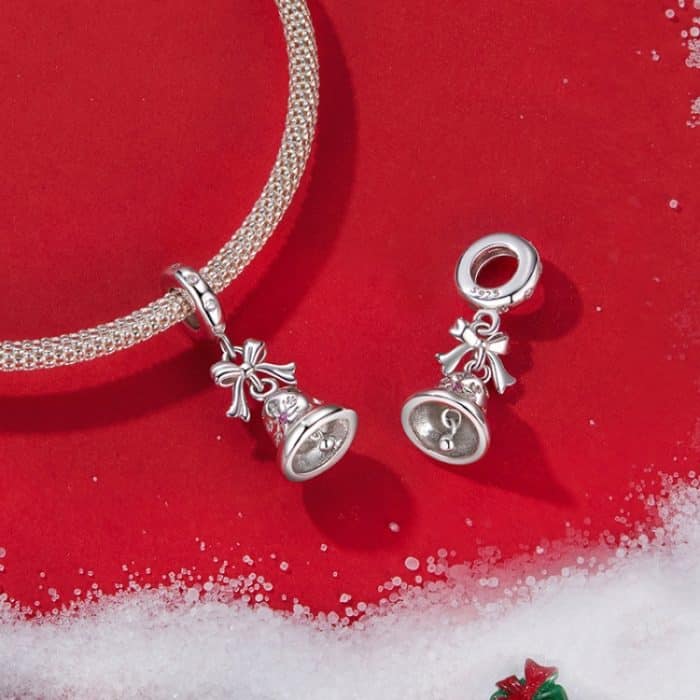 S925 Sterling Silber Bogen Glocke Armband Anhänger Festival Schmuck Perlen – Bild 4