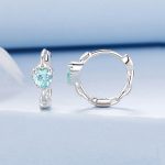 S925 Sterling Silber Herz Quadrat Ohrringe Aquamarin Zirkon Ohrringe – Bild 6