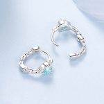 S925 Sterling Silber Herz Quadrat Ohrringe Aquamarin Zirkon Ohrringe – Bild 7