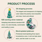 S925 Sterling Silber Weihnachtsbaum Haus Armband Perlen Schmuck Perlen – Bild 4