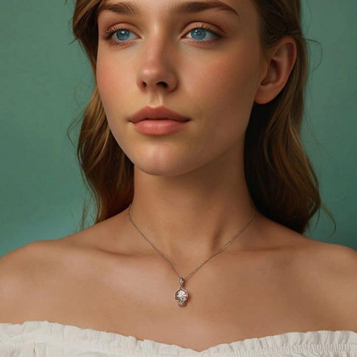 S925 Sterling Silber Winter Schneeflocke Kristall Ball Anhänger Exquisite Schmuck Perlen – Bild 7