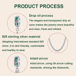 S925 Sterling Silber Platinierte Blatt Sicherheitskette Armband Perlen Zubehör – Bild 4