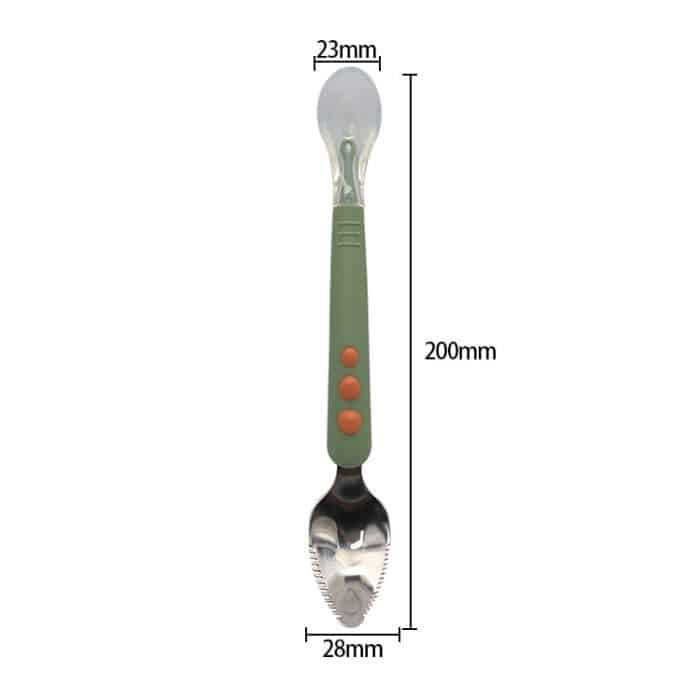 Multifunktions-Doppelkopf-Babynahrungslöffel Babygeschirr Obstschaberlöffel – Bild 2