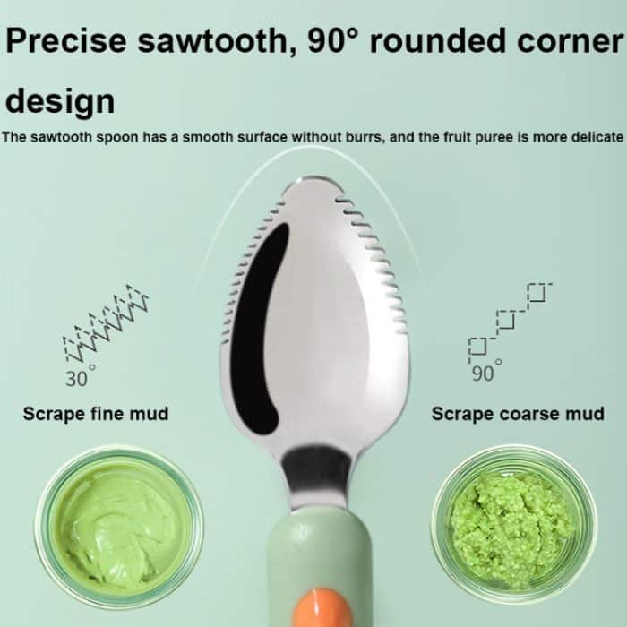 Multifunktions-Doppelkopf-Babynahrungslöffel Babygeschirr Obstschaberlöffel – Bild 4