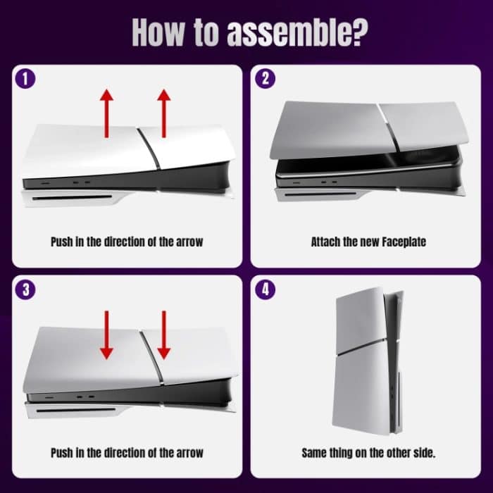 Für PS5 Slim Ersatz-Frontplattenschale, abnehmbare Schutzhülle, Disc Edition Black, Digital Edition Black, Disc Edition White, Digital Edition White, Disc Edition Gray – Bild 6