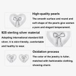 S925 Sterling Silber Platin-Plattierte Herzförmige Ohrringe Schleifenknoten Ohrringe – Bild 5