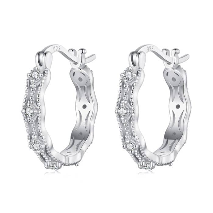 S925 Sterling Silber Platin-Überzogene Spitze Ohrringe Elegante Zirkon Ohrringe – Bild 1