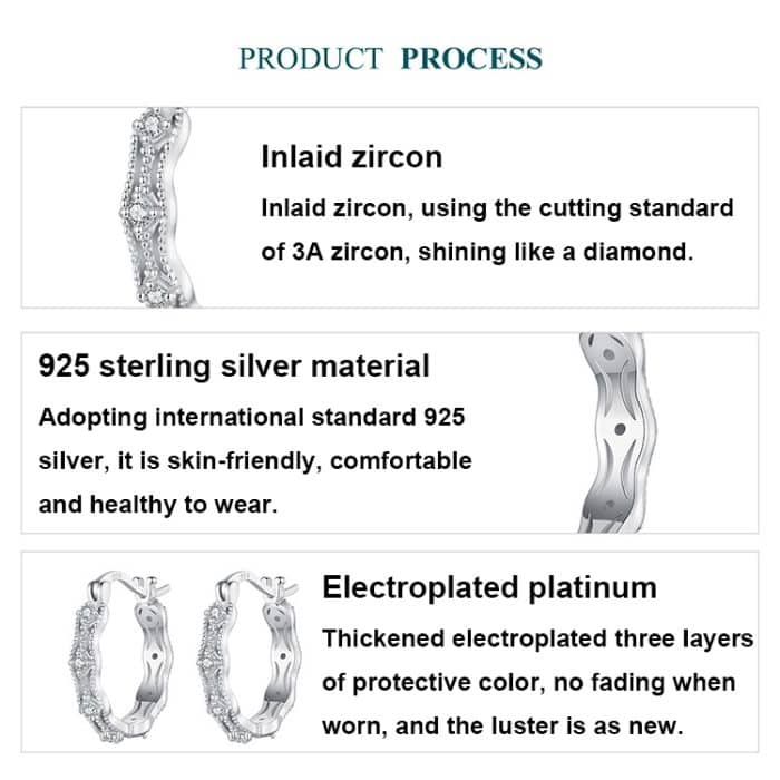 S925 Sterling Silber Platin-Überzogene Spitze Ohrringe Elegante Zirkon Ohrringe – Bild 5