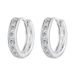 S925 Sterling Silber Platinierte glänzende quadratische Zirkonia Ohrringe