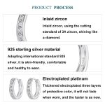 S925 Sterling Silber Platinierte glänzende quadratische Zirkonia Ohrringe – Bild 5