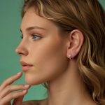 S925 Sterling Silber Platinierte glänzende quadratische Zirkonia Ohrringe – Bild 7