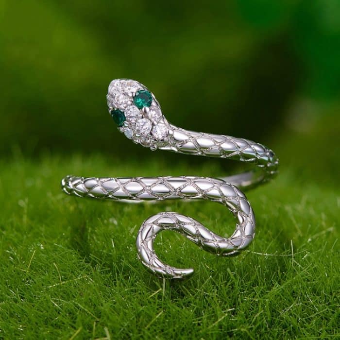 Vintage Schlangengewickelter Kupfer Verstellbarer offener Ring – Bild 2