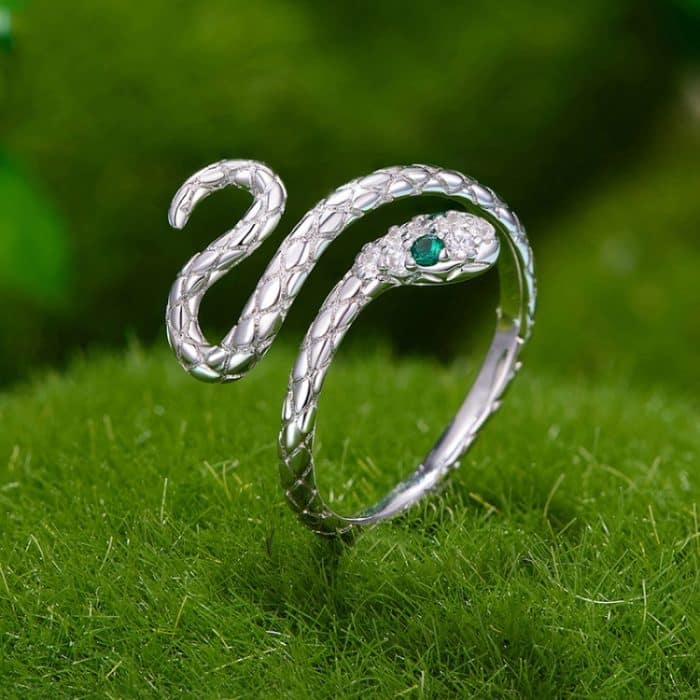 Vintage Schlangengewickelter Kupfer Verstellbarer offener Ring – Bild 3