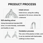 S925 Sterling Silber Oxidierte Fischschwanz Ohrringe im Ozean-Stil – Bild 5