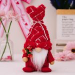Weihnachten Liebe Pompom Hut stehend Figur Valentinstag Wald Puppe Dekoration