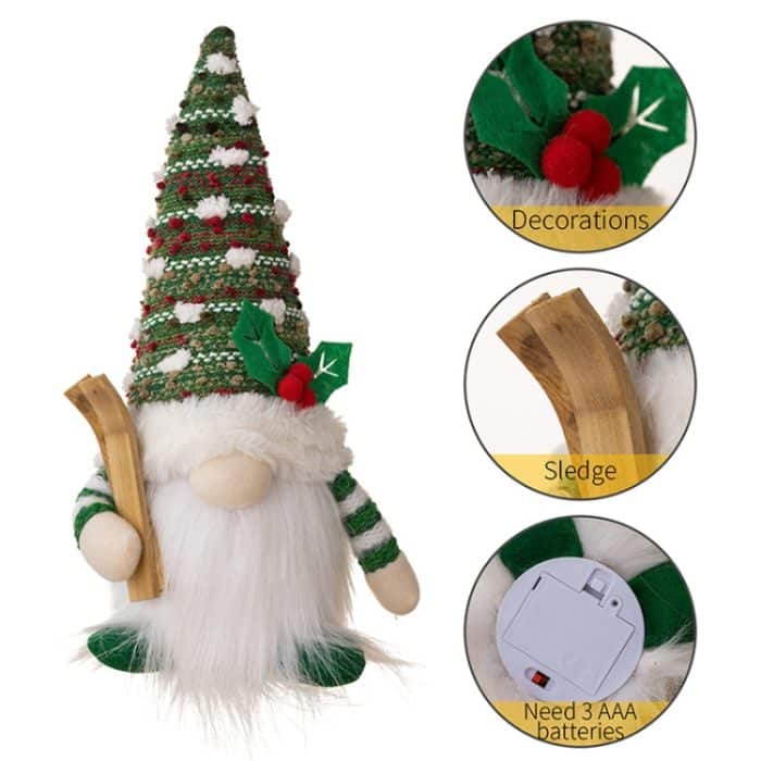 Gestrickte beleuchtete leuchtende Puppe Weihnachtsdekorationsartikel – Bild 6