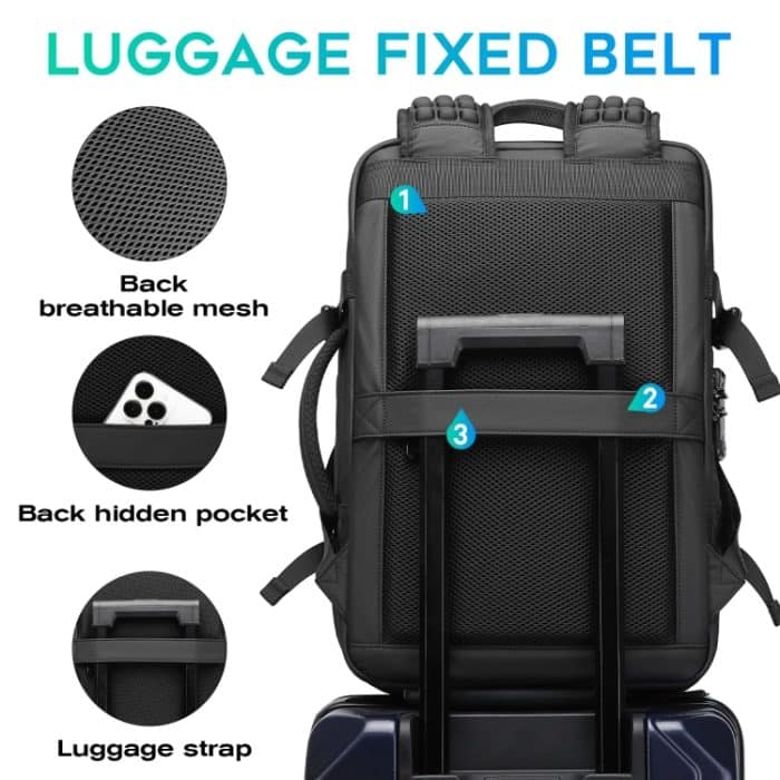 BANGE BG-3028 Herren Umhängetasche Vakuumkompression Große Kapazität Erweiterung Freizeitrucksäcke – Bild 6