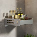 An der Wand befestigter Küchengewürzständer aus Kohlenstoffstahl für Badezimmer, Lagerregal, Handtuchhalter, 20cm, 30cm, 40cm, 50cm, 60cm, 20cm With Hooks, 30cm With Hooks, 40cm With Hooks, 50cm With Hooks, 60cm With Hooks