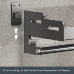 An der Wand befestigter Küchengewürzständer aus Kohlenstoffstahl für Badezimmer, Lagerregal, Handtuchhalter, 20cm, 30cm, 40cm, 50cm, 60cm, 20cm With Hooks, 30cm With Hooks, 40cm With Hooks, 50cm With Hooks, 60cm With Hooks – Bild 4