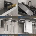 An der Wand befestigter Küchengewürzständer aus Kohlenstoffstahl für Badezimmer, Lagerregal, Handtuchhalter, 20cm, 30cm, 40cm, 50cm, 60cm, 20cm With Hooks, 30cm With Hooks, 40cm With Hooks, 50cm With Hooks, 60cm With Hooks – Bild 6