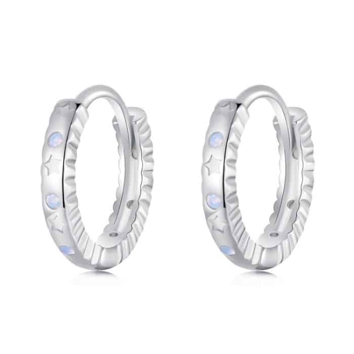 S925 Sterling Silber mit platinierten Fantasy Oopal Ohrringen – Bild 1