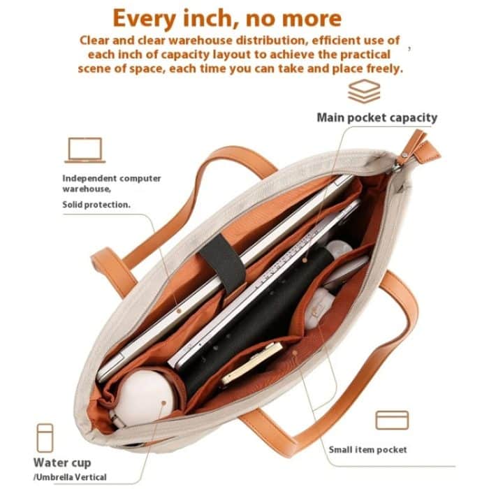 BANGE BG-6803 Damen-Pendler-Tragetasche, digitale Laptop-Tasche, Handtasche mit großem Fassungsvermögen – Bild 3