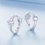 S925 Sterling Silber Platinierte Stern Zirkon Ohrringe – Bild 2