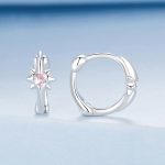 S925 Sterling Silber Platinierte Stern Zirkon Ohrringe – Bild 3