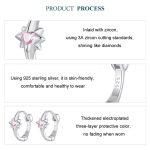 S925 Sterling Silber Platinierte Stern Zirkon Ohrringe – Bild 5