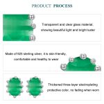 S925 Sterling Silber Smaragd Katzenauge Glas Ohrringe – Bild 5