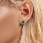 S925 Sterling Silber Smaragd Katzenauge Glas Ohrringe – Bild 6