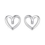 S925 Sterling Silber Hohle Herz Ohrringe