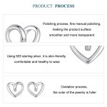 S925 Sterling Silber Hohle Herz Ohrringe – Bild 5