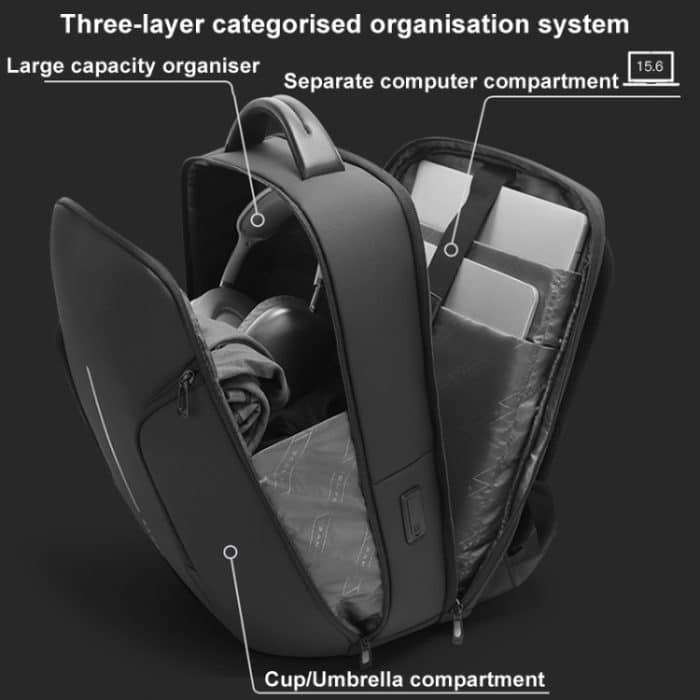 BANGE BG-8013 Herren Business-Rucksack Pendler-Laptop-Umhängetasche – Bild 9