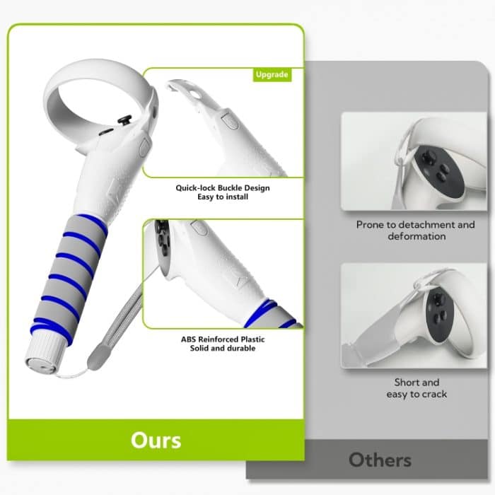 Für Meta Quest 2 Controller Grip Spiele Griff Spielen BeatSaber Baseball – Bild 4