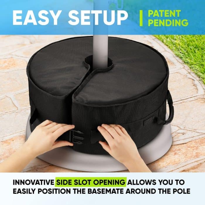 Patio-Sonnenschirm mit festem Sandsack, wasserdichte Abdeckung aus Oxford-Stoff, Round, Square, Split Square – Bild 7