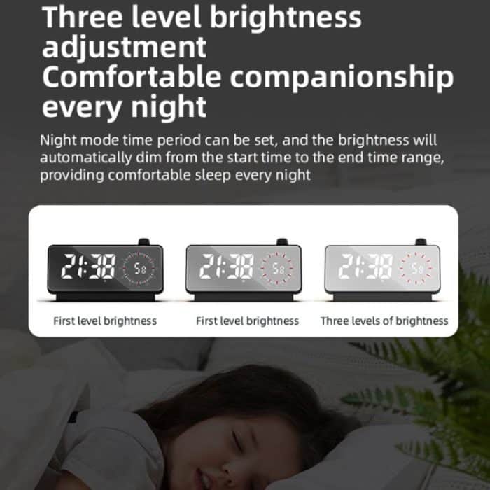 Multifunktionaler LED-Bildschirm, Spiegel, Ladewecker, Erinnerung, visueller Timer – Bild 7