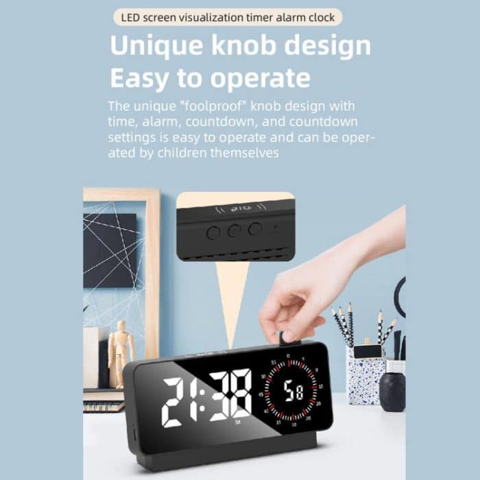 Multifunktionaler LED-Bildschirm, Spiegel, Ladewecker, Erinnerung, visueller Timer – Bild 10