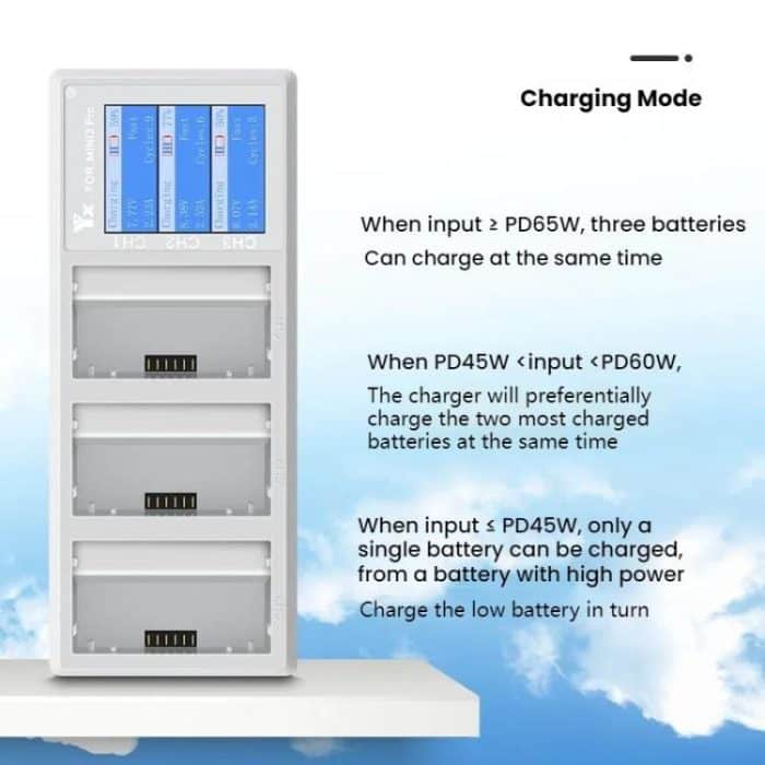 Für DJI Mini 4 Pro / Mini 3 Pro / Mini 3 YX Farbbildschirm 3-Wege-Ladegerät Batteriemanager, Without Plug, With 65W US Plug, With 65W EU Plug – Bild 7