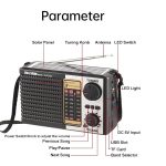 Isolariearth IS-F10S Solarbetriebener Vollband-FM/AM/SW-Radio-Bluetooth-Lautsprecher mit Taschenlampe – Bild 2