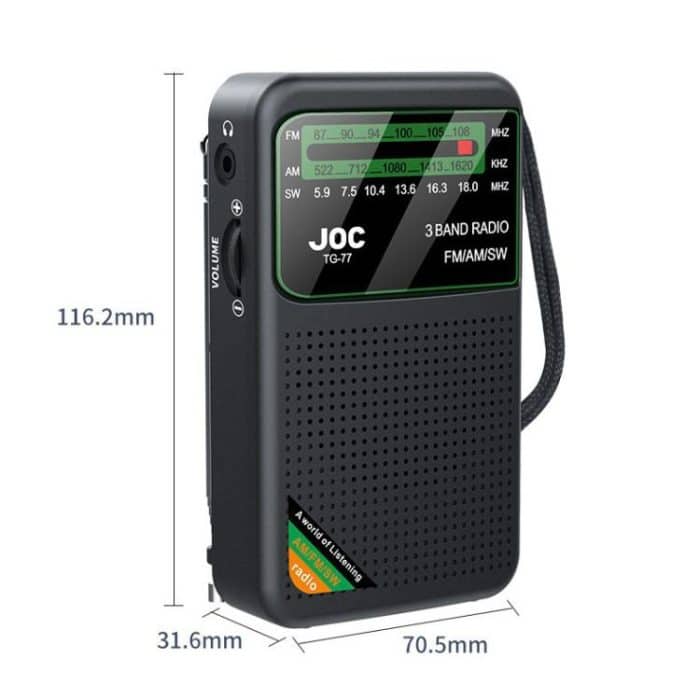 JOC TG-77 Mini FM/AM/SW Tragbares Vollband-Vollkanalradio – Bild 3