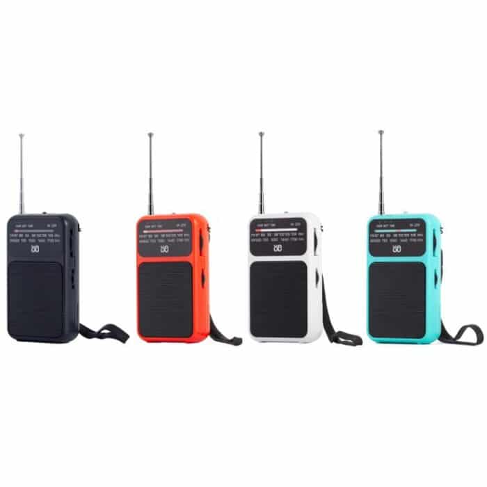 W-209 Mini Tragbares wiederaufladbares/batteriebetriebenes Dual-Mode-Zeiger-FM-Radio mit Taschenlampe – Bild 2