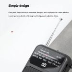 W-209 Mini Tragbares wiederaufladbares/batteriebetriebenes Dual-Mode-Zeiger-FM-Radio mit Taschenlampe – Bild 8