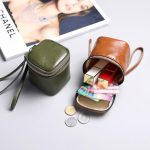 Tragbare Eimertasche aus Ölwachs-PU-Leder, Mini-Retro-Lippenstift-Kopfhörertasche, Aufbewahrungstasche für kleine Gegenstände, Münzgeldbörse – Bild 7