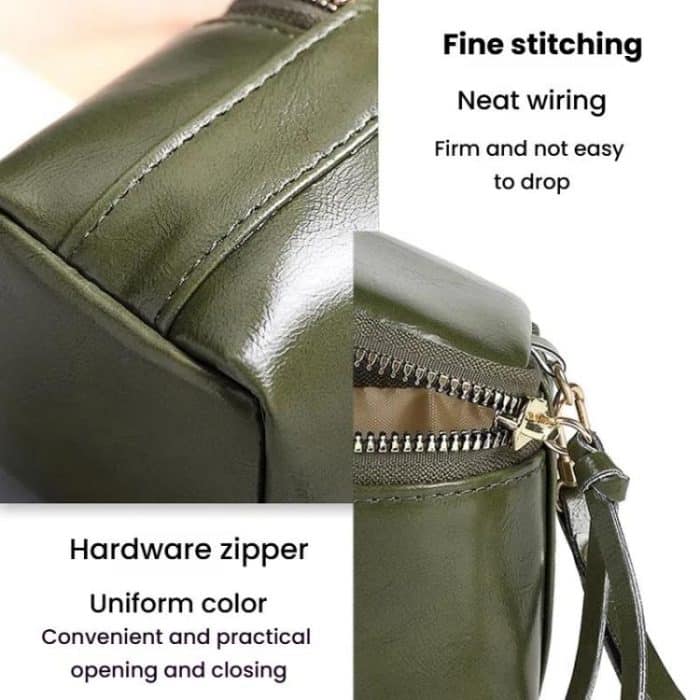 Tragbare Eimertasche aus Ölwachs-PU-Leder, Mini-Retro-Lippenstift-Kopfhörertasche, Aufbewahrungstasche für kleine Gegenstände, Münzgeldbörse – Bild 9