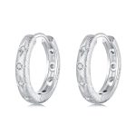 S925 Reines Weißgold plattierte Sternohrringe aus Silber