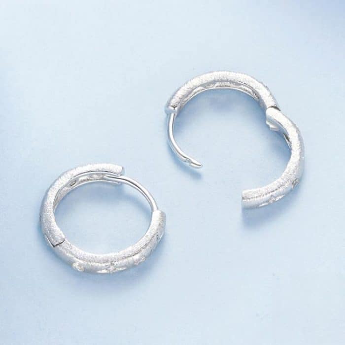 S925 Reines Weißgold plattierte Sternohrringe aus Silber – Bild 4