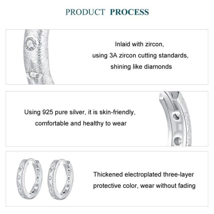 S925 Reines Weißgold plattierte Sternohrringe aus Silber – Bild 6